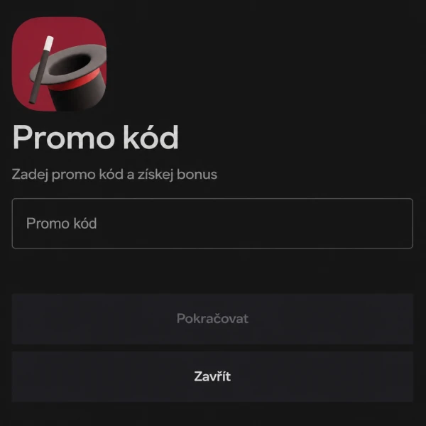Promo kód použitý v bonusové sekci